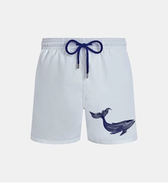 Maillot de bain brodé Whales - Vilebrequin - Blanc