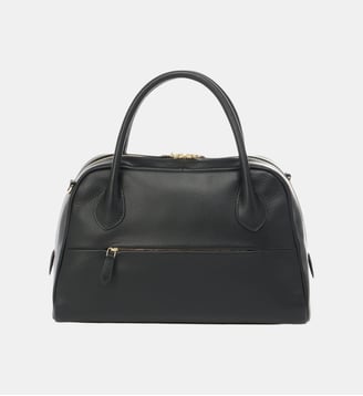 sac bandoulière Boston en cuir noir - Agnès b. - Noir