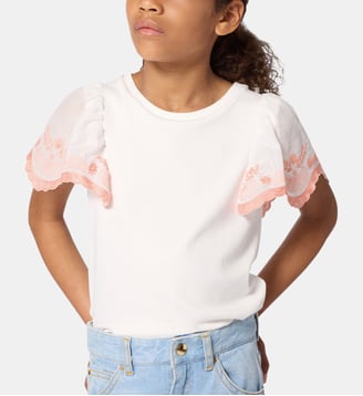 T-shirt manches ballon - Chloe Kids - Off white