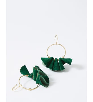 Boucles d'oreilles pendantes Chloé Green Freak - Flowers for Zoe - Vert