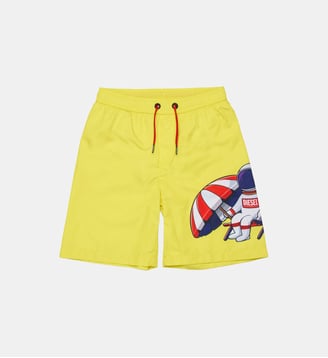 Boxer de bain avec logo - Diesel Kids - Jaune éclatant