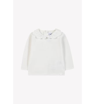 Sous-pull -  coton  col volanté - Tartine Et Chocolat - Écru
