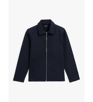 blouson droit - Agnès b. - Bleu nuit