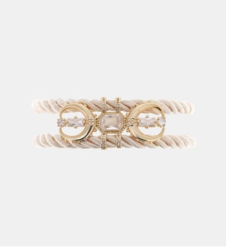 Bracelet manchette cordon avec charm EUFORIA - Hipanema - Blanc