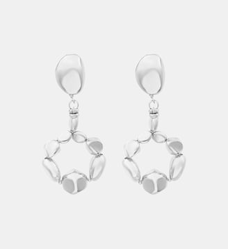 Boucles d'oreilles pendantes légères clips   - Loulou - Satellite - Argenté