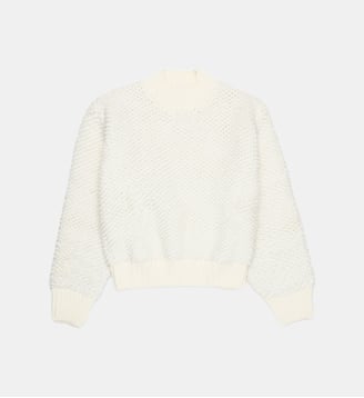 Pull ras du cou effet poilu - Diesel Kids - Blanc cassé