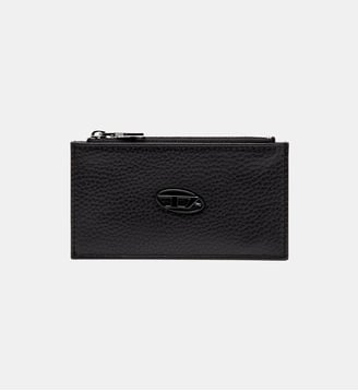 Porte-cartes plat en cuir grainé - Diesel - Noir