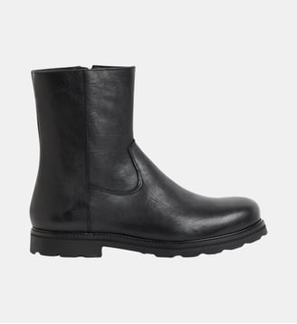 boots Indiana en cuir - Agnès b. - Noir