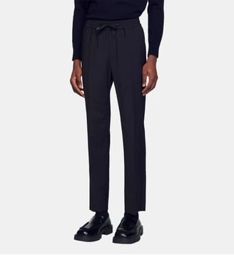 Pantalon droit laine mélangée - Sandro - Noir