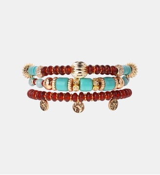 Bracelet manchette multiliens perles JERBA - Hipanema - Bleu turquoise