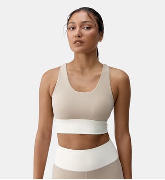 Brassière de sport Sutra Maintien moyen bretelles - Born Living Yoga - Beige crème