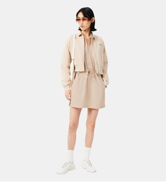 Robe polo zippée taffetas relaxed fit - Lacoste - Beige