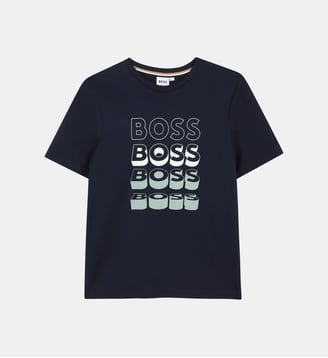 Tee-shirt manches courtes - BOSS Kidswear - Bleu cargo