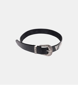 Ceinture unie avec studs et boucle travaillée LARS - Wild - Noir