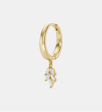 Boucle d'oreille créole Fauve blanche or - Nebuleuse Bijoux - Or