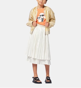 Jupe plissée en voile - Karl Lagerfeld Kids - Écru