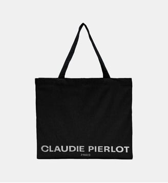 Grand Tote Bag signature coton mélangé - Claudie Pierlot - Noir
