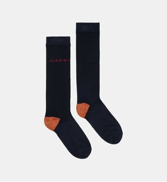 Chaussettes avec logo - Marni - Bleu foncé