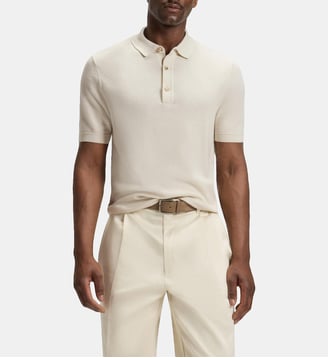 Polo modèle Iannotti droit en maille - BOSS - Beige clair