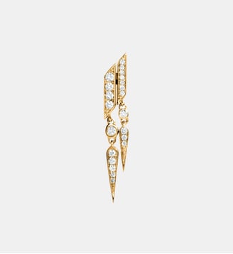Boucle d'oreille Anyway Goutte Diamants et Or Jaune - Statement - Or jaune
