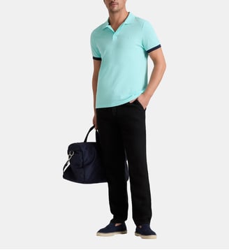 Pantalon en lin uni coupe droite - Vilebrequin - Noir