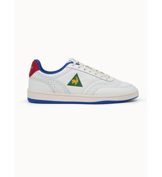 Sneakers en cuir pleine fleur Vanite - Le Coq Sportif - Optical white et abundant green