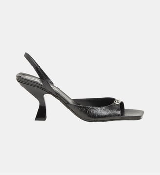 D-Amber-Sandales slingback en cuir effet lézard - Diesel - Noir