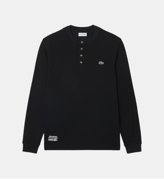 T-shirt Henley maille gaufrée Lacoste