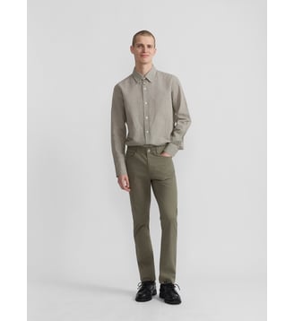 jean Iggy slim en gabardine de coton bleu - Agnès b. - Gris brin