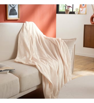 Plaid Polaire Extra Doux Coloris Ecru - Dodo - Blanc
