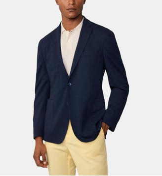 Blazer Tricoté En Piqué Ultraléger - Hackett London - Navy