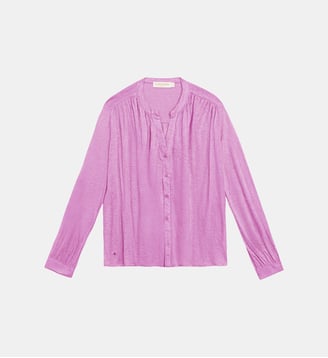 Blouse manches longues col v uni BRADLEY - La Petite Etoile - Parme
