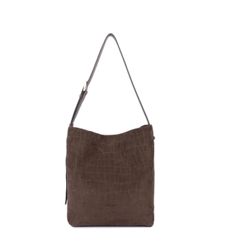 Sac seau Suède Exo en cuir - Lancaster - Marron