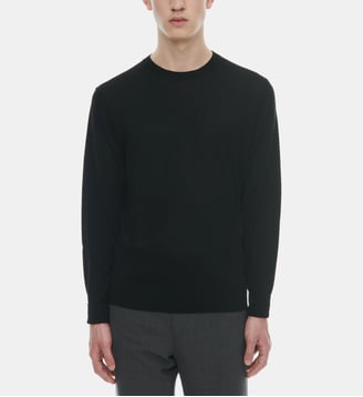 Pull droit en laine mérinos - Fursac - Noir