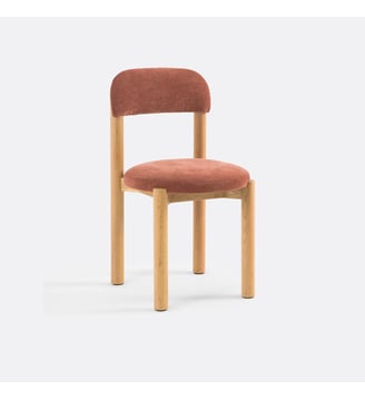 Chaise pieds chêne massif, assise velours - La Redoute Interieurs - Marron