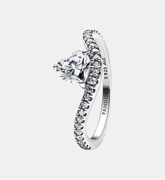 Bague Cœur Pavée Ondulée - Pandora - Argenté