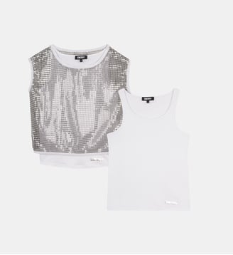 Tee-shirt 2 en 1 - DKNY - Silver