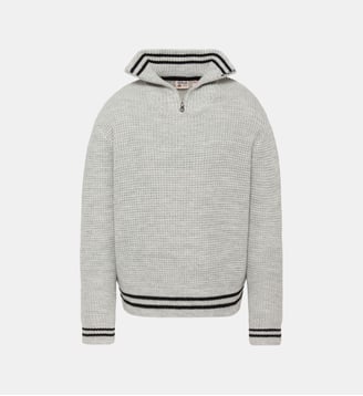 Pull camionneur en maille texturée - Schott - Gris chine