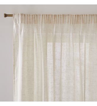 Voilage polyester et lin, à galon fronceur et wave - La Redoute Interieurs - Naturel