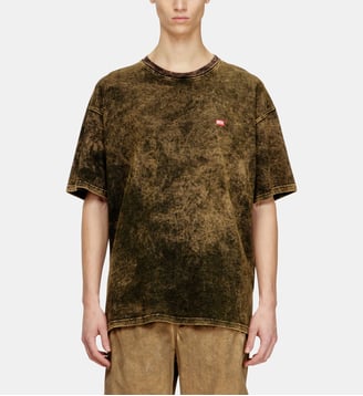 T-shirt en jersey vanisé avec logo - Diesel - Kaki