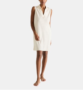 Robe courte col polo en tricot - Laurence Tavernier - Sable