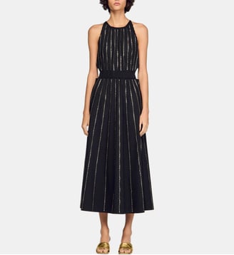 Robe longue strassée - Sandro - Noir