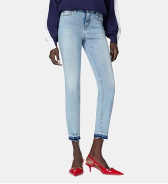 Jean ajusté en denim stretch clair - Pinko - Bleu vintage