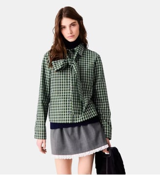 Chemise strassée avec cravate - Maje - Vert