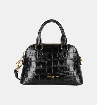 Petit sac demi lune Exo en cuir - Lancaster - Noir