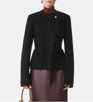 Veste Asymétrique En Laine Bouclette - Lanvin - Noir