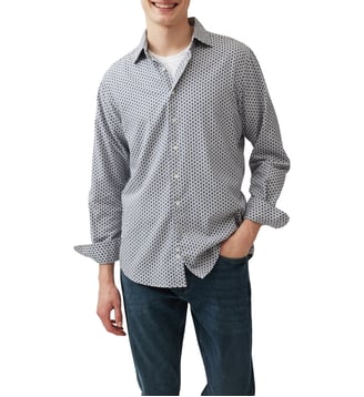 Chemise imprimée slim en coton manches longues Lockington - Rodd & Gunn - Smoke