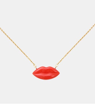 Collier doré petit modèle - kiss me - Caroline Najman - Rouge
