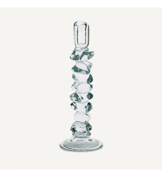 Bougeoir en verre transparent, H35 cm AM.PM