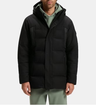 Parka déperlante en duvet col montant - BOSS - Black